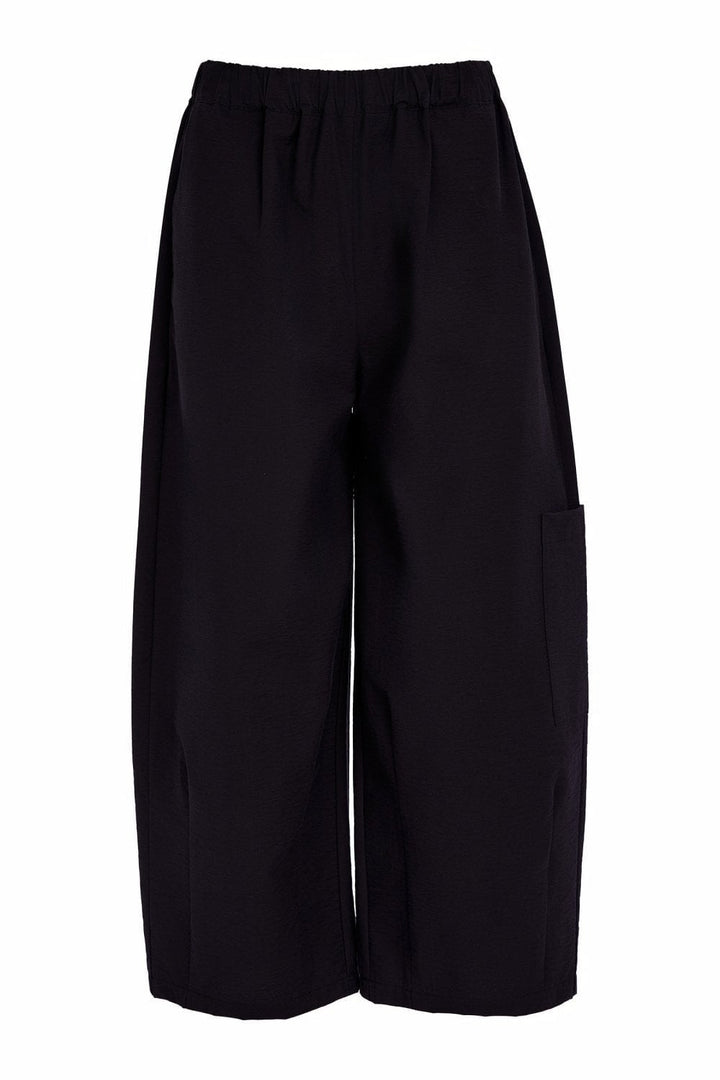 BALOON SHAPED TROUSER WITH SIDE POCKET | COL=BLACK