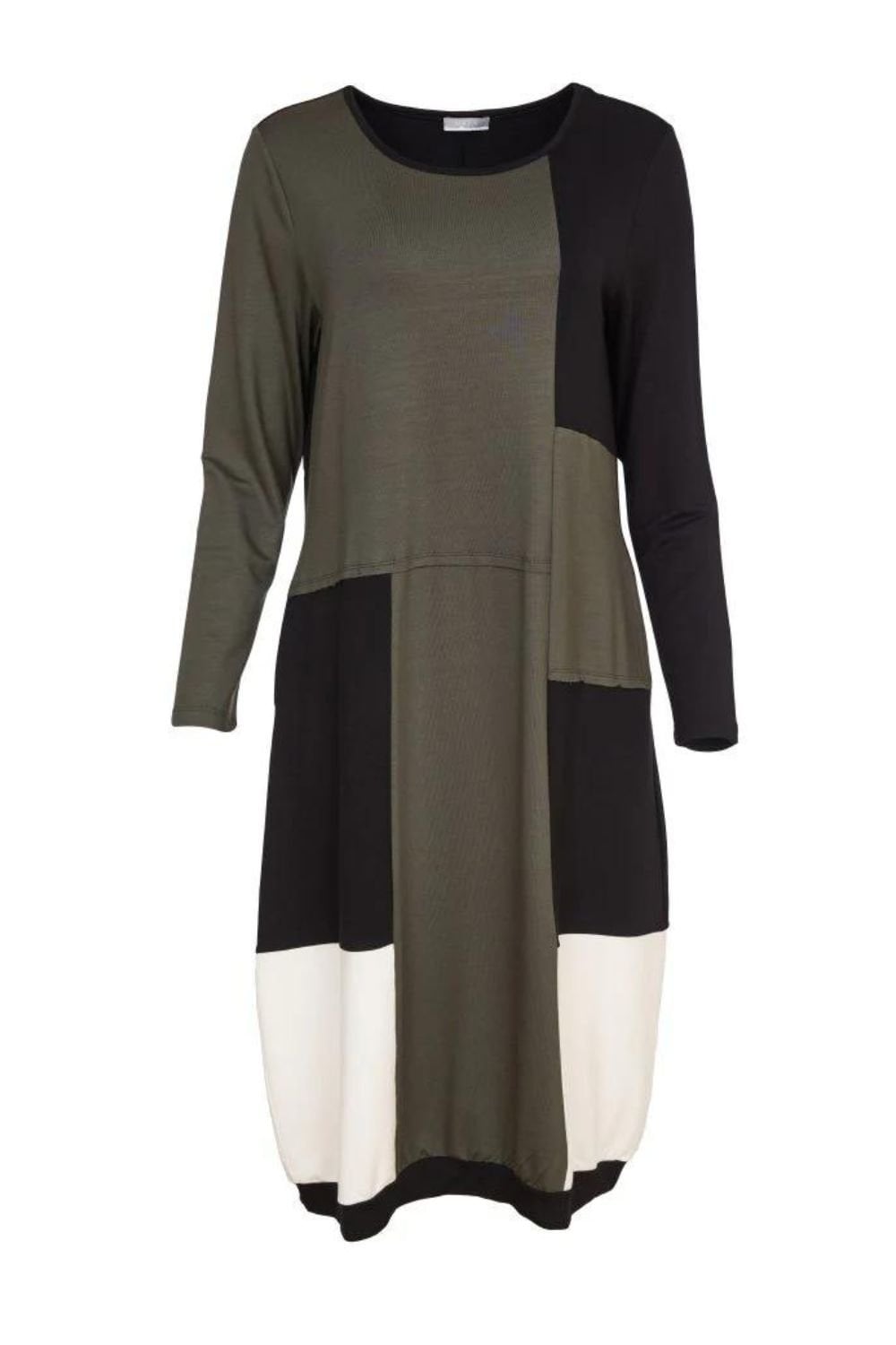 BLOCK COLOUR JERSEY DRESS | COL=FOREST