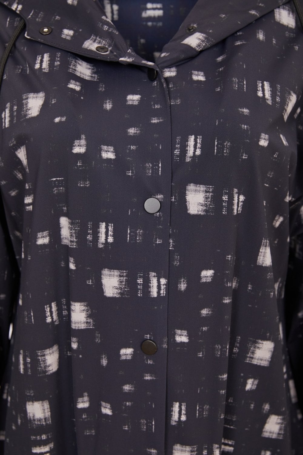 BLUR PRINT HOODED COAT | COL=BLACK/GREY