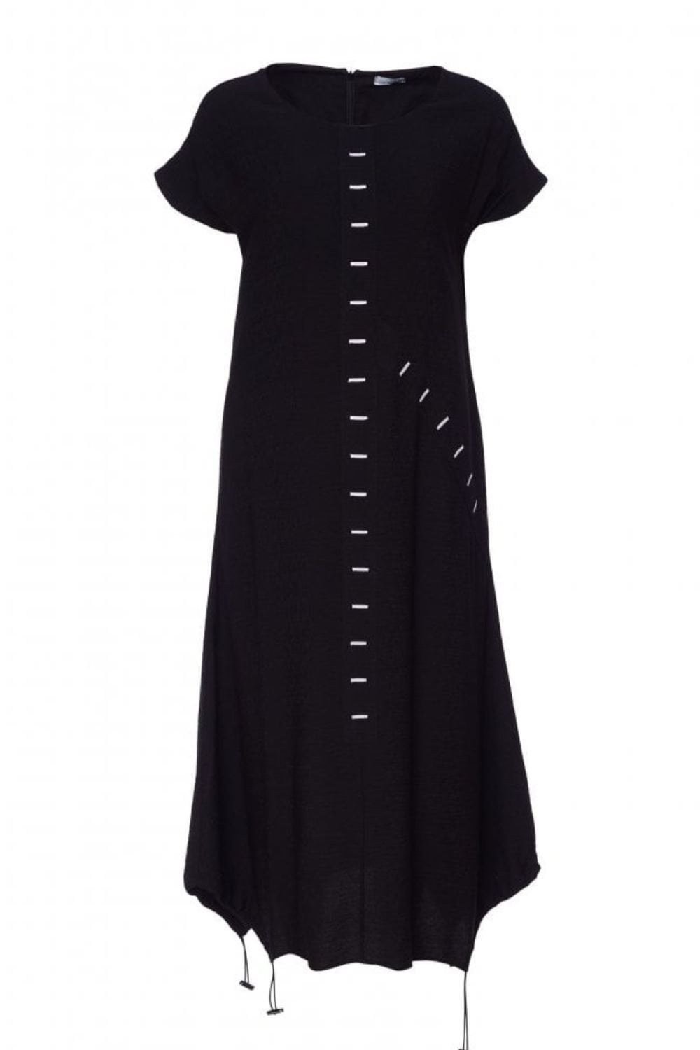 BUTTON HOLE DETAIL DRESS | COL=BLACK