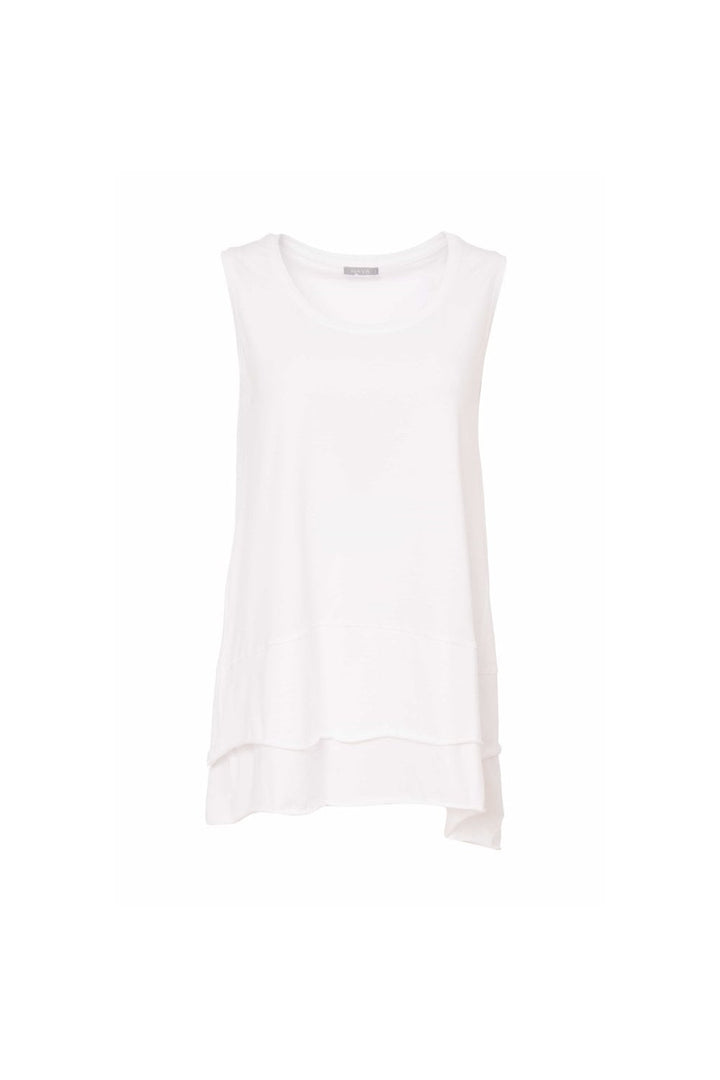 CAMI TOP WITH RAW HEMBAND | COL=WHITE