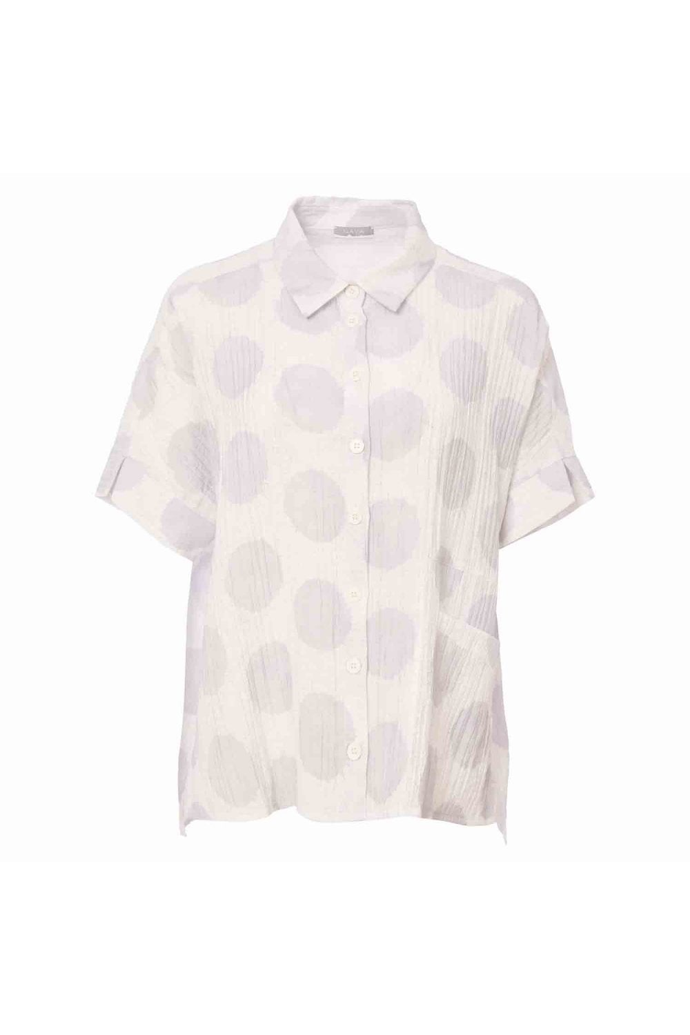 CRINKLE SPOT SHIRT WITH POCKET DETAIL | COL=SILVER