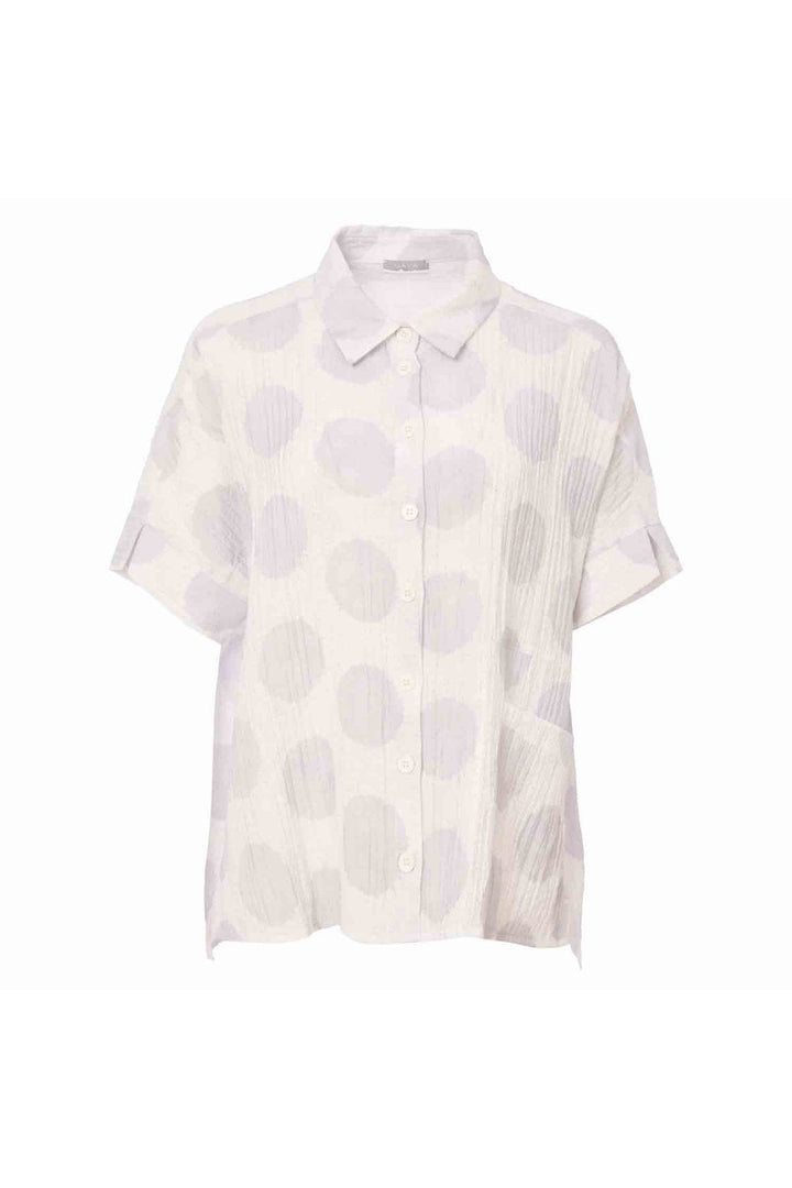 CRINKLE SPOT SHIRT WITH POCKET DETAIL | COL=SILVER