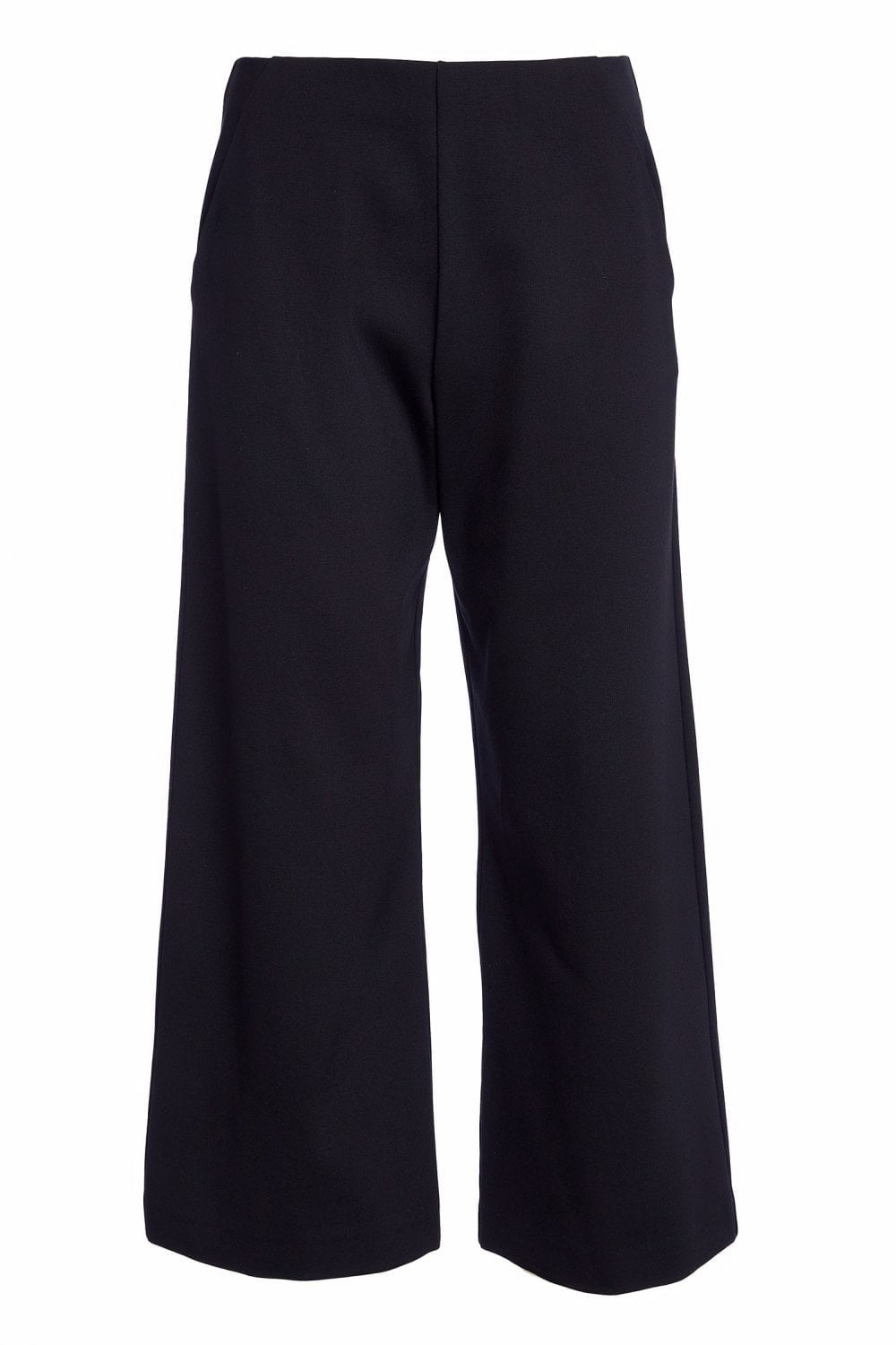 CROPPED WIDE LEG TROUSER | COL=BLACK
