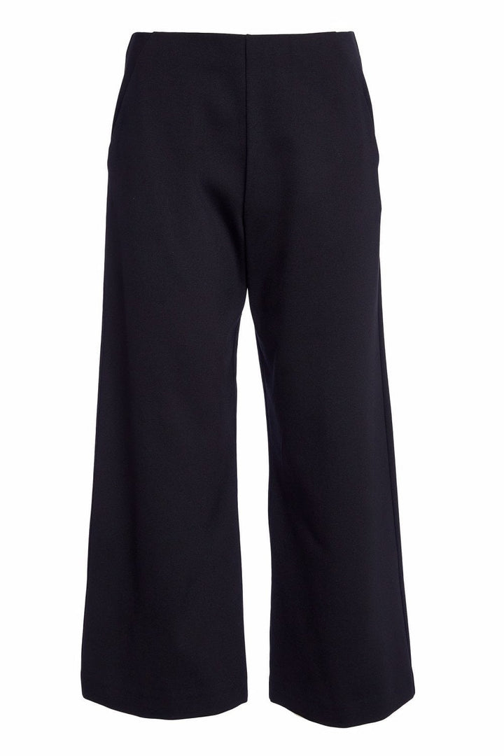 CROPPED WIDE LEG TROUSER | COL=BLACK