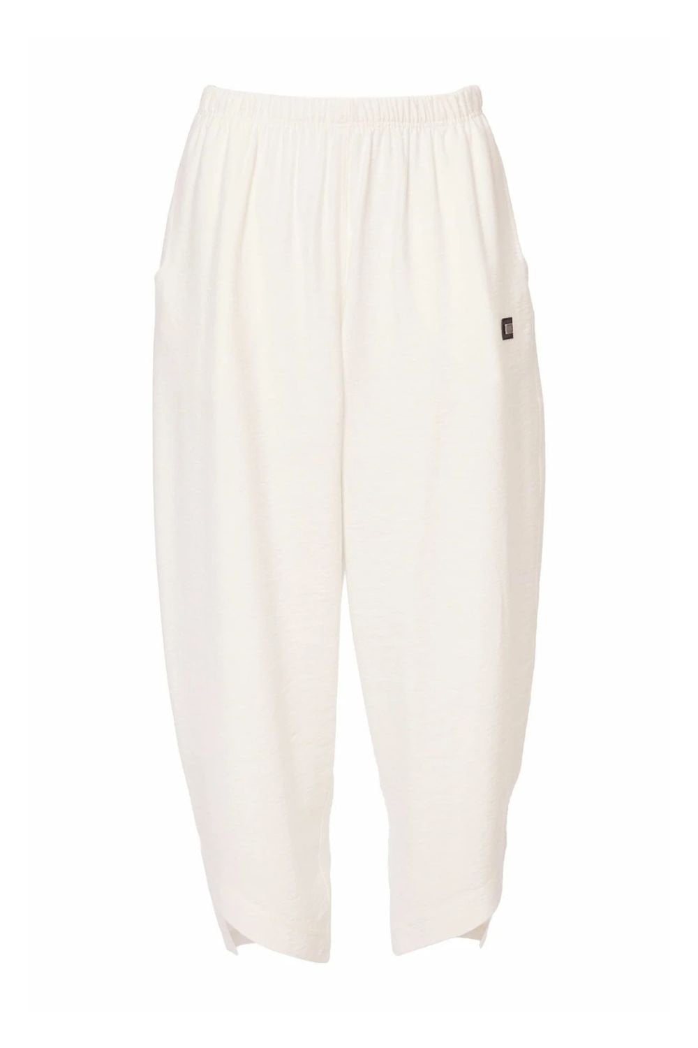 CURVED DETAIL HEM TROUSER | COL=WHITE