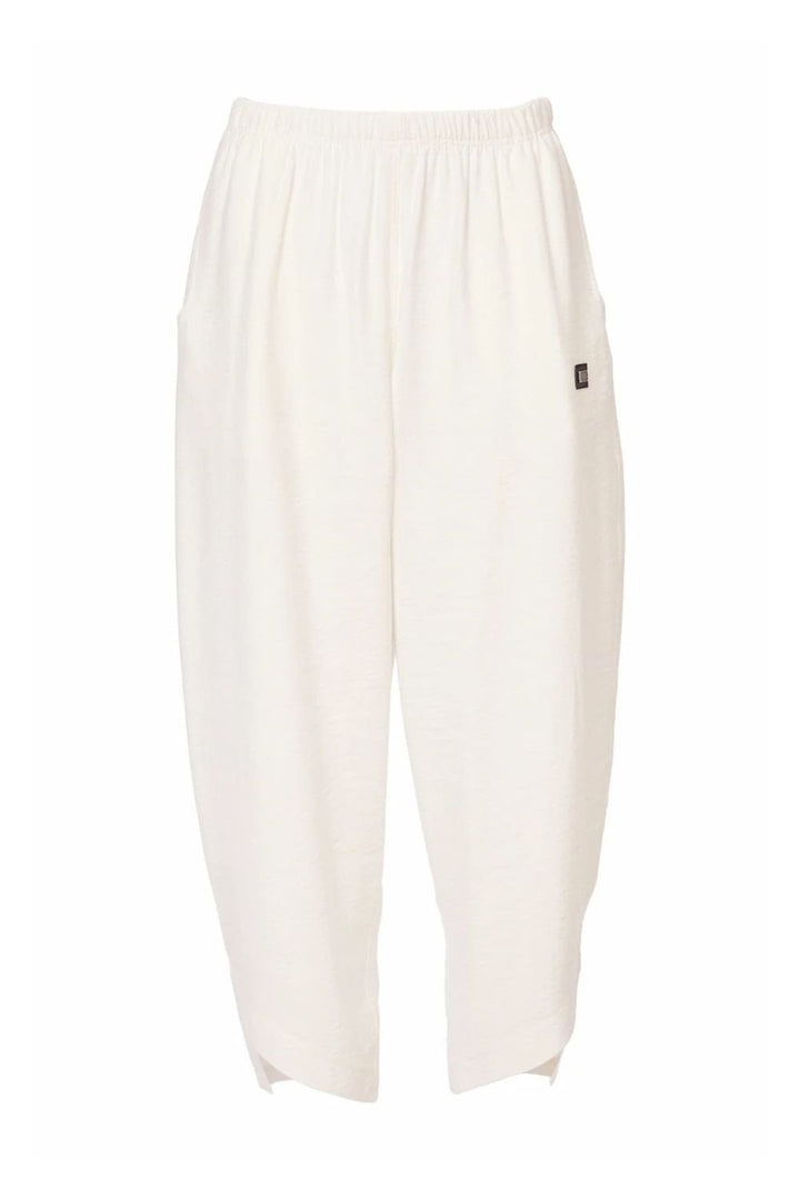 CURVED DETAIL HEM TROUSER | COL=WHITE
