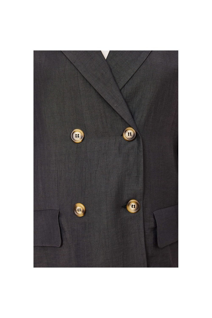 DOUBLE BREASTED JACKET WITH POCKET DETAIL | COL=CARBON