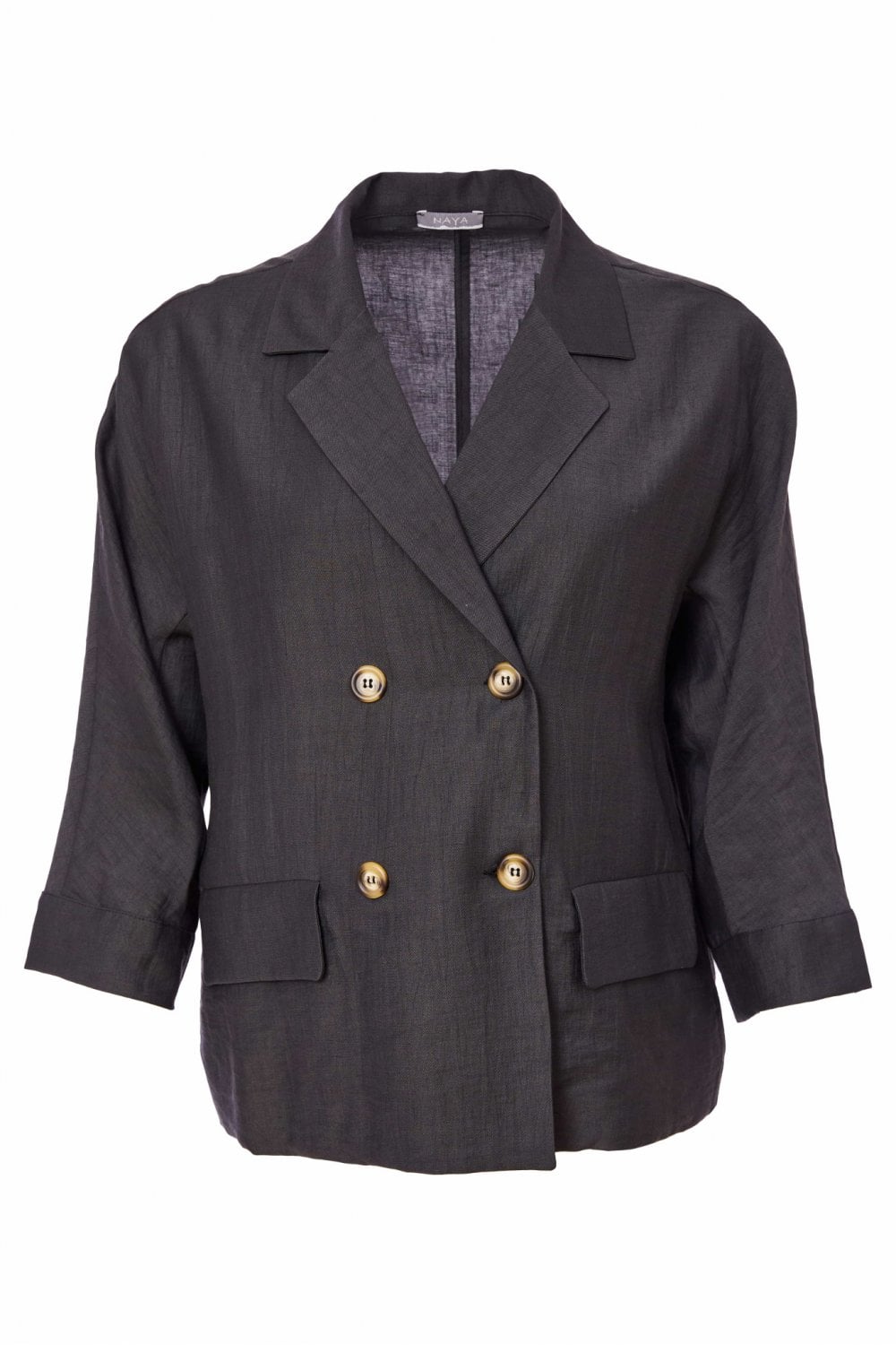 DOUBLE BREASTED JACKET WITH POCKET DETAIL | COL=CARBON