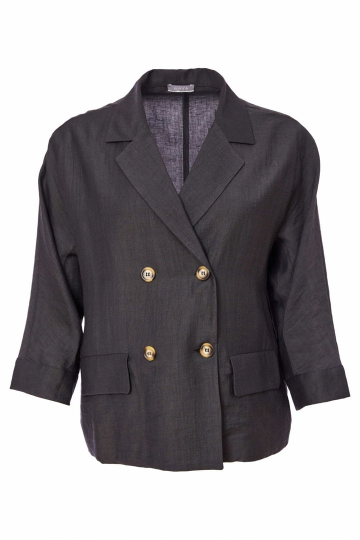 DOUBLE BREASTED JACKET WITH POCKET DETAIL | COL=CARBON