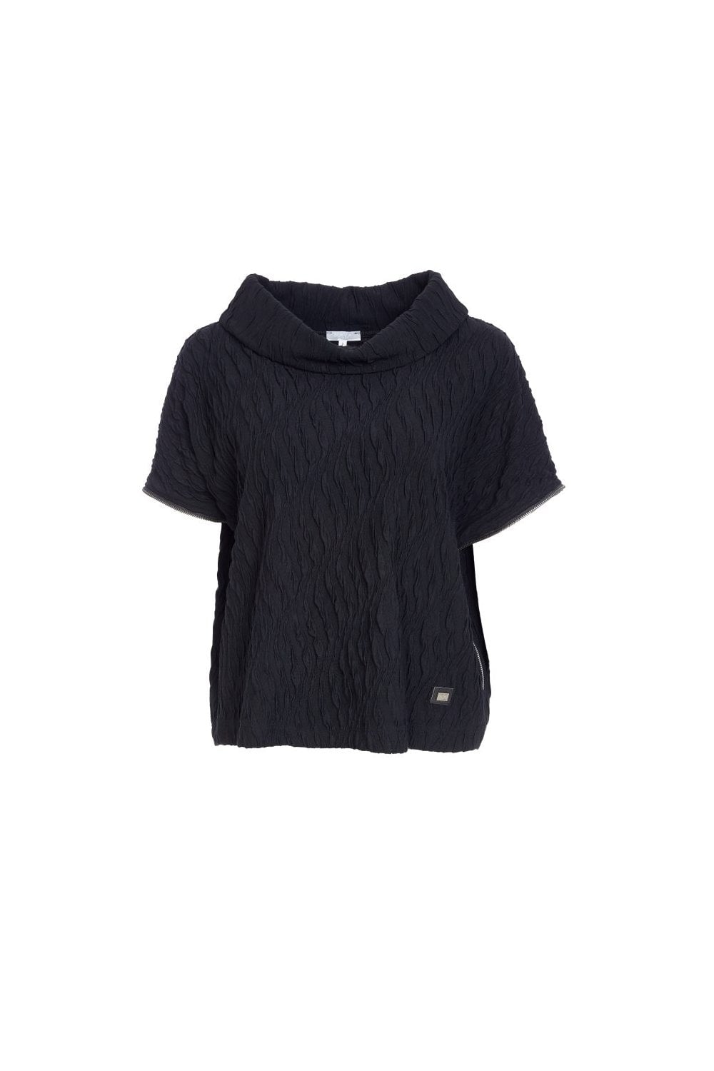 EMBOSSED KNIT TOP | COL=BLACK