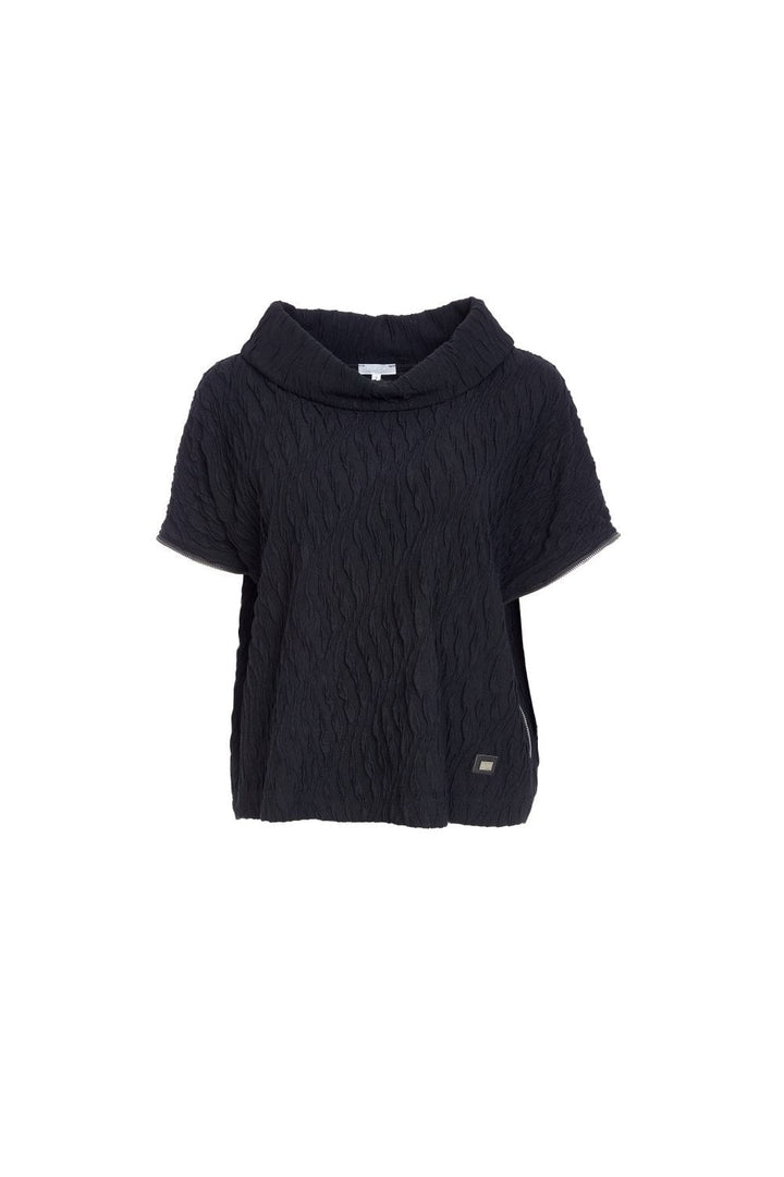 EMBOSSED KNIT TOP | COL=BLACK