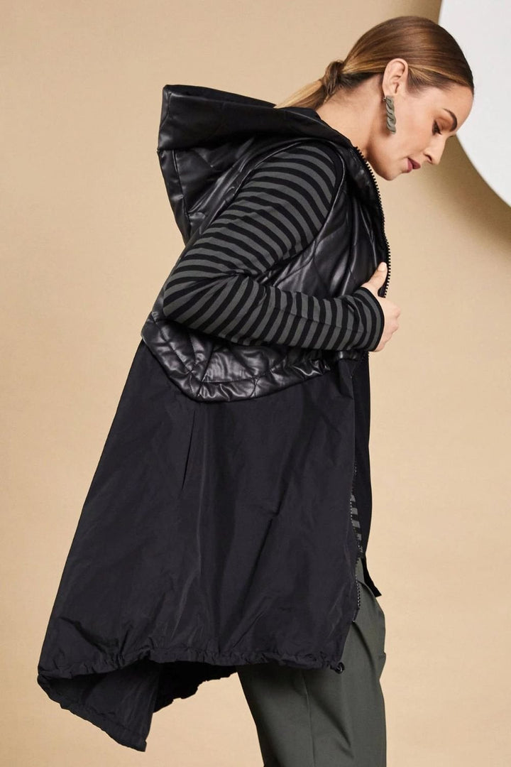 EMBOSSED LEATHERETTE WAISTCOAT | COL=BLACK