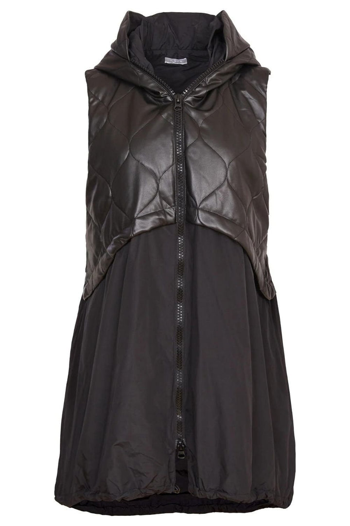 EMBOSSED LEATHERETTE WAISTCOAT | COL=BLACK
