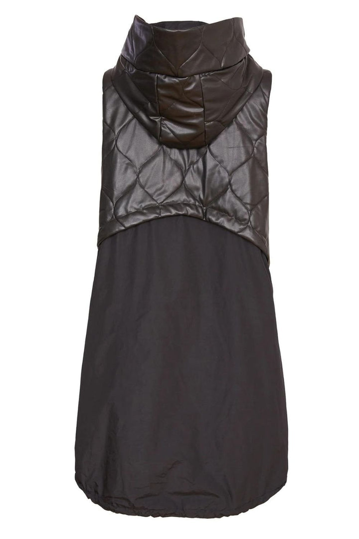 EMBOSSED LEATHERETTE WAISTCOAT | COL=BLACK