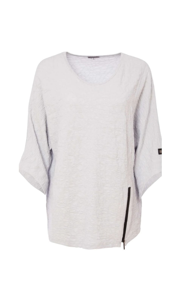 EMBOSSED TOP WITH ZIP DETAIL | COL=GREY