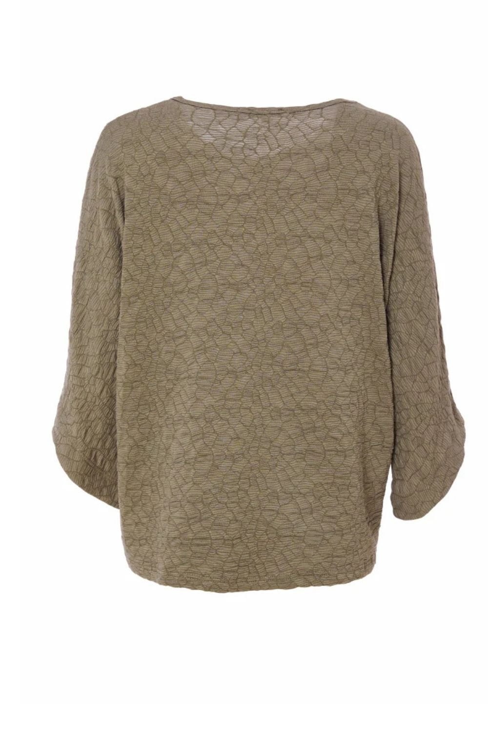 EMBOSSED TOP WITH ZIP DETAIL | COL=ARMY