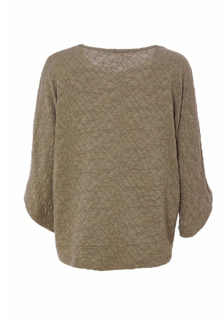 EMBOSSED TOP WITH ZIP DETAIL | COL=ARMY