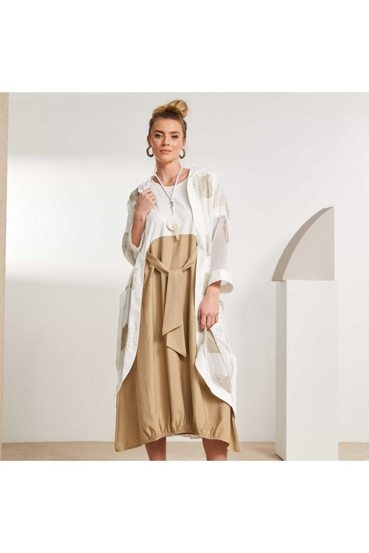 FADED BLOCK PRINT JACKET WITH CONTRAST PANELS | COL=WHITE