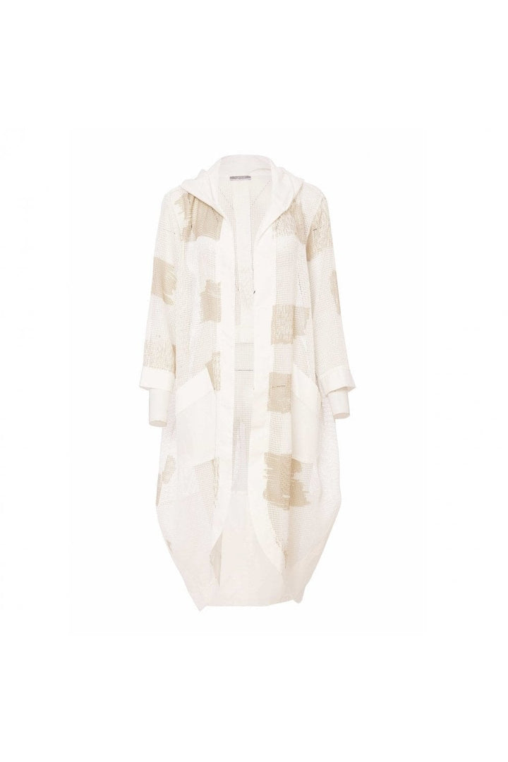 FADED BLOCK PRINT JACKET WITH CONTRAST PANELS | COL=WHITE