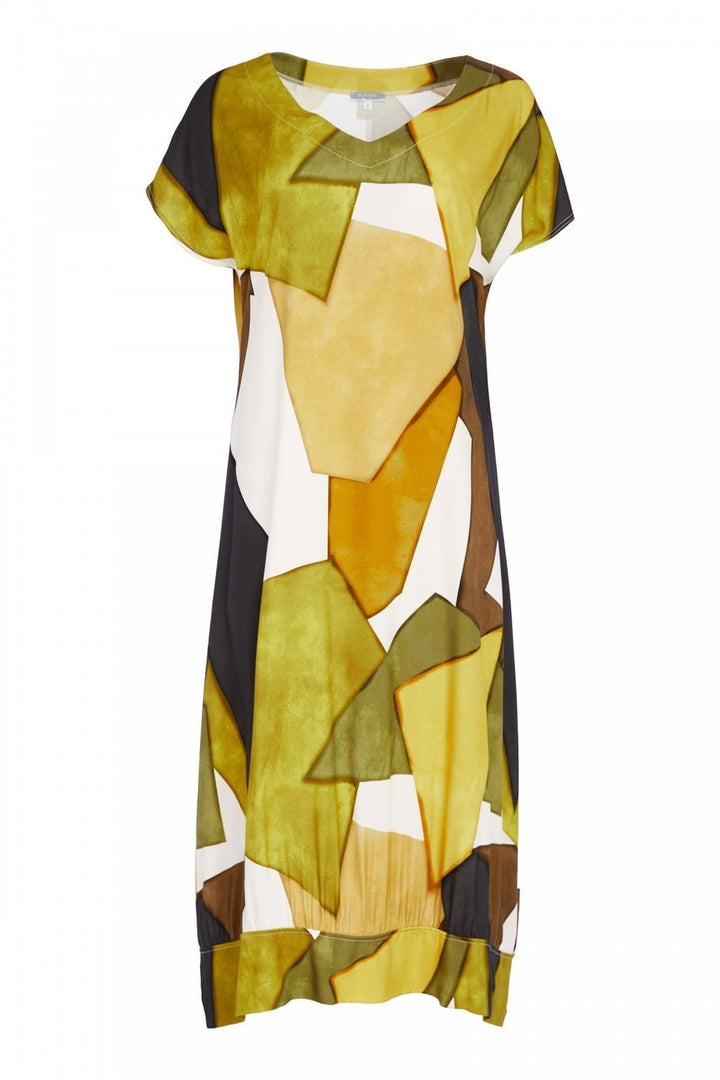 GRAPHIC PRINT V NECK DRESS | COL=OASIS