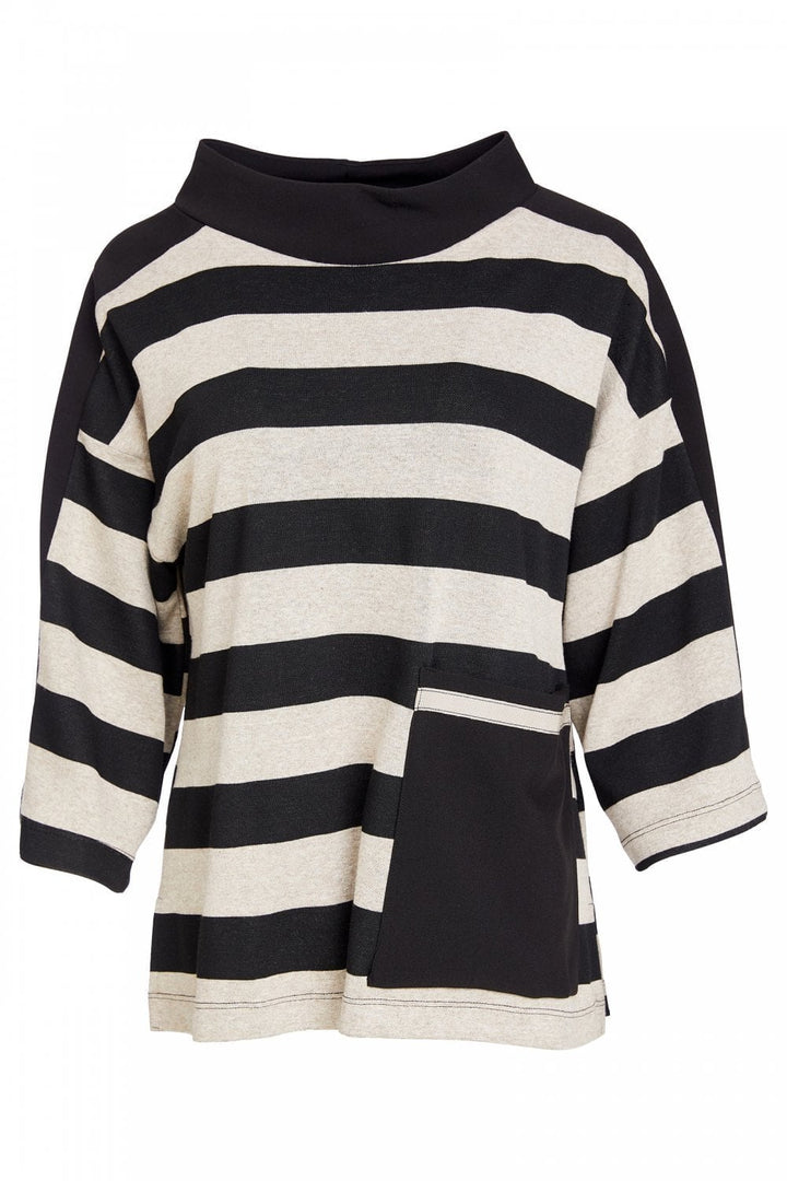 HIGH NECK STRIPED TOP | COL=MIX