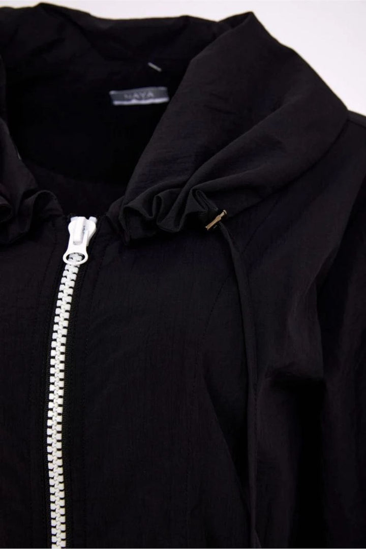 HOODED COAT WITH D RIM TRIM | COL=FRENCH BLUE