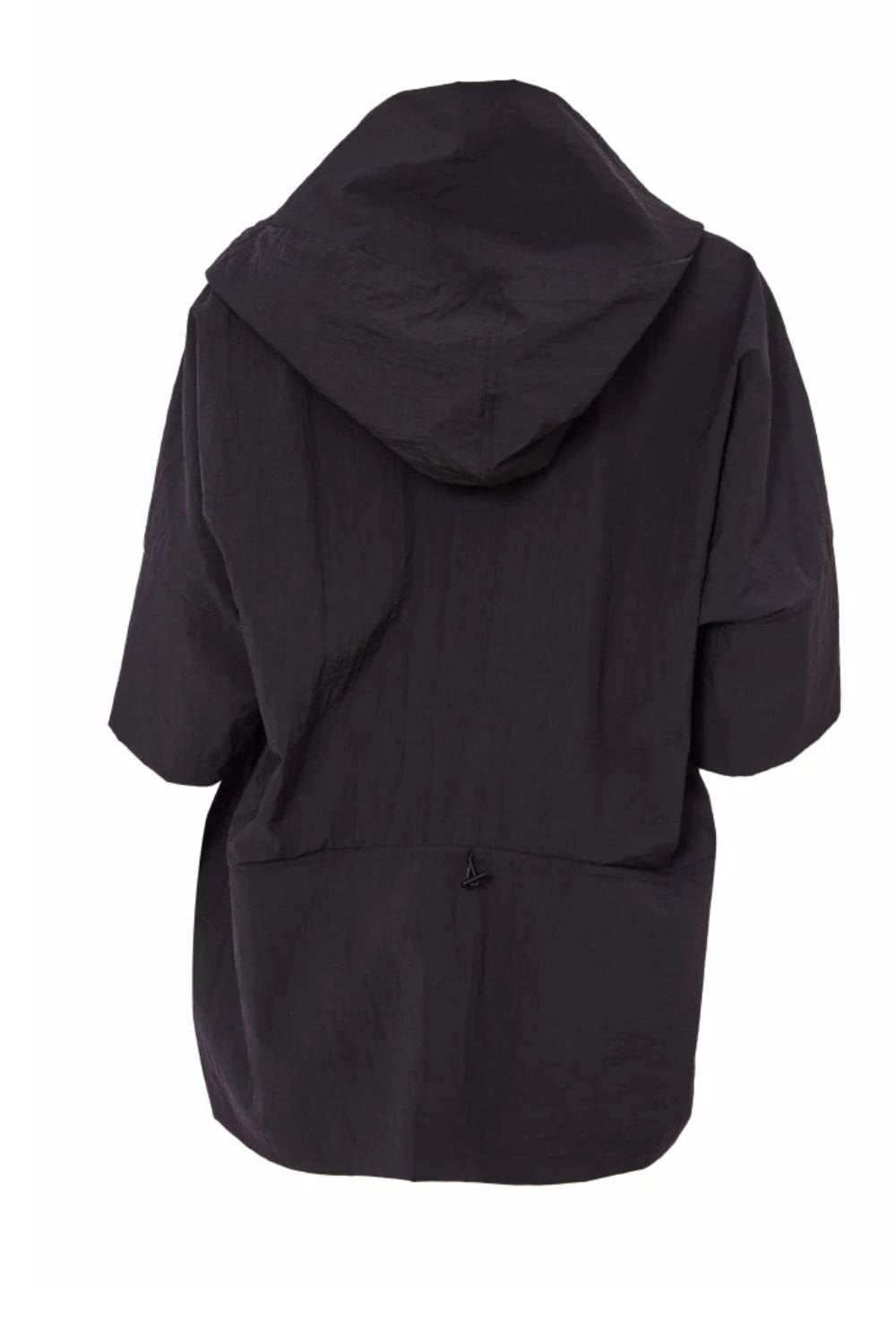 HOODED CROP SWING JACKET | COL=BLACK
