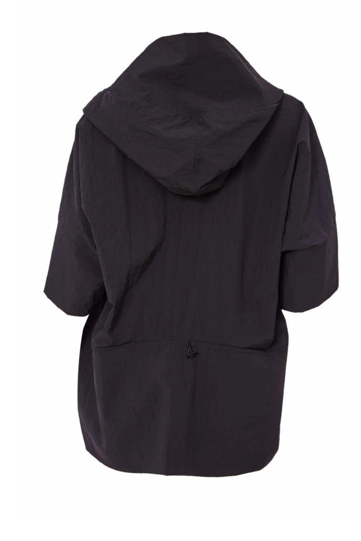 HOODED CROP SWING JACKET | COL=BLACK