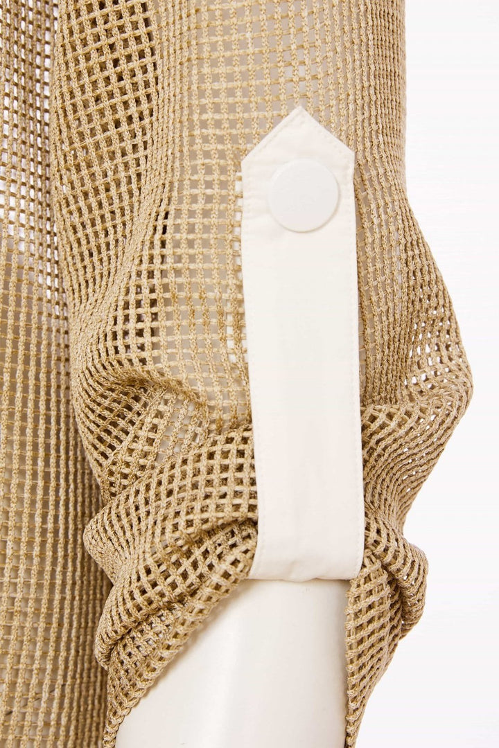 JACKET WITH CONTRAST TRIM | COL=FUDGE