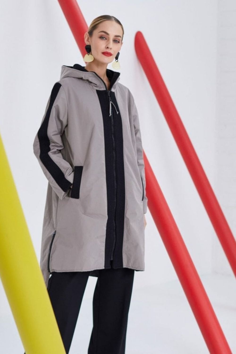 KNITTED INSETS PUFFA JACKET | COL=BLACK