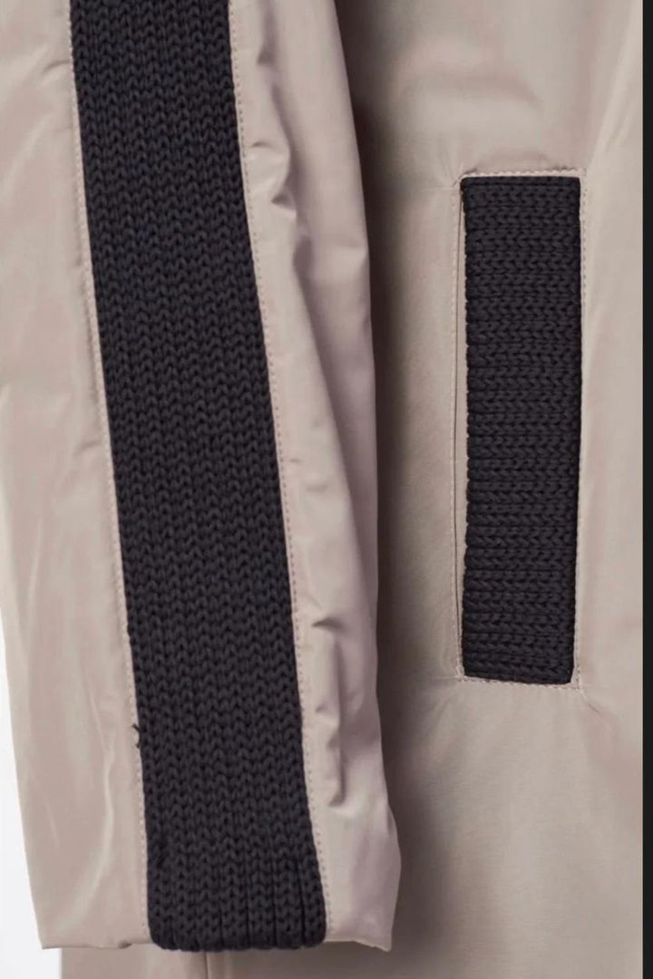 KNITTED INSETS PUFFA JACKET | COL=BLACK