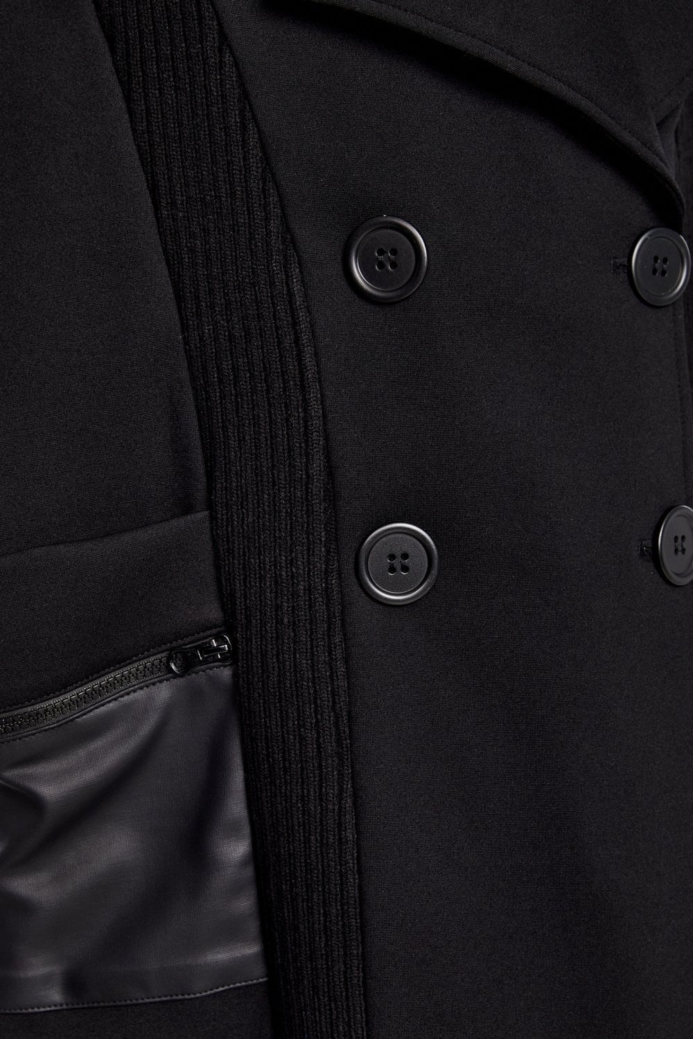 KNITTED PANELS JACKET | COL=BLACK