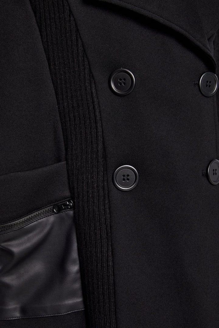 KNITTED PANELS JACKET | COL=BLACK