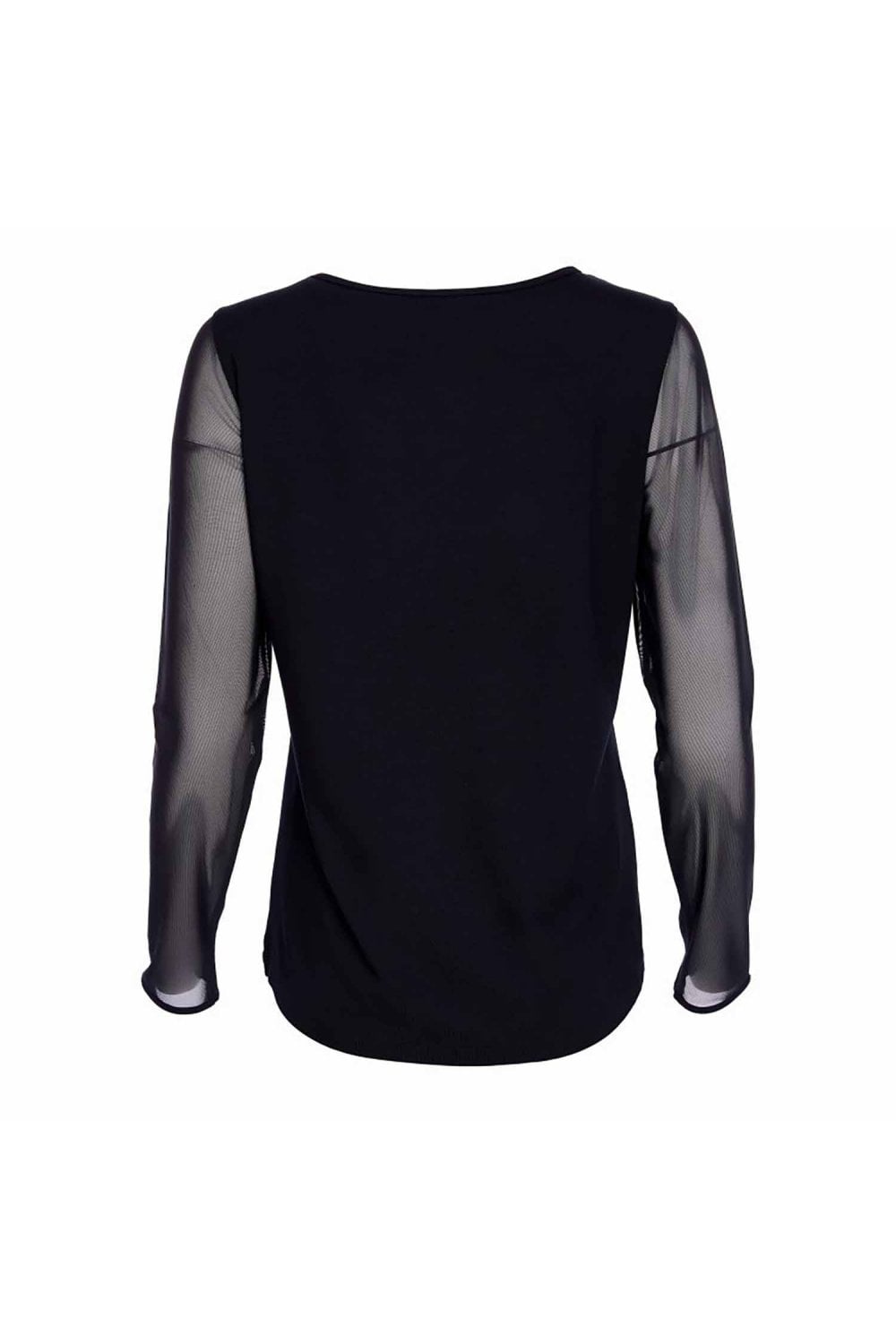 LAYERING TOP WITH MESH SLEEVE | COL=BLACK