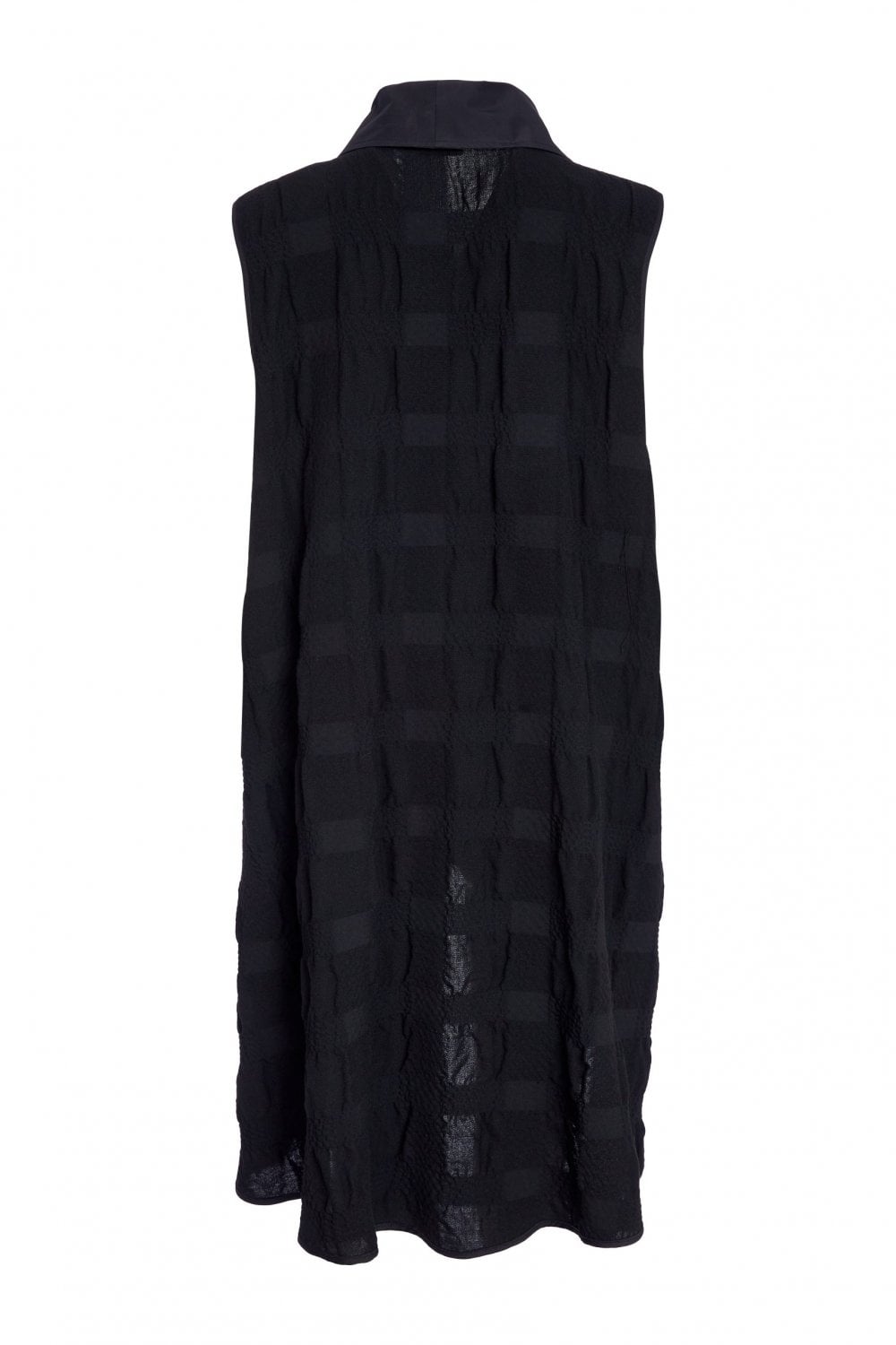 LONG LINE DIPPED HEM WAISTCOAT | COL=BLACK
