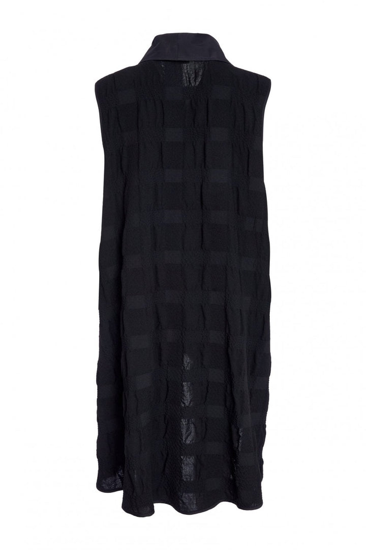 LONG LINE DIPPED HEM WAISTCOAT | COL=BLACK