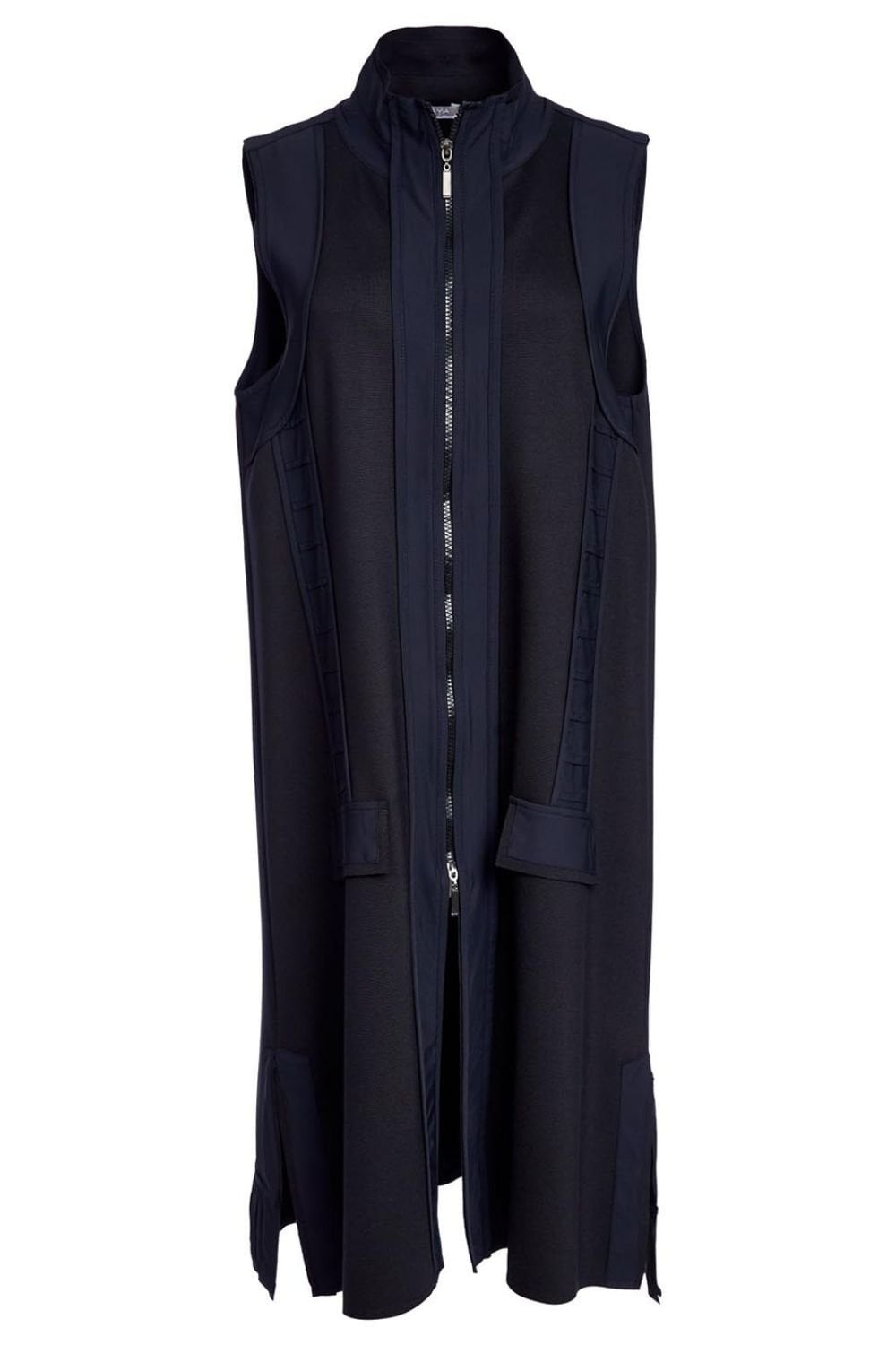LONGLINE CONTRAST PANELLED WAISTCOAT | COL=BLACK