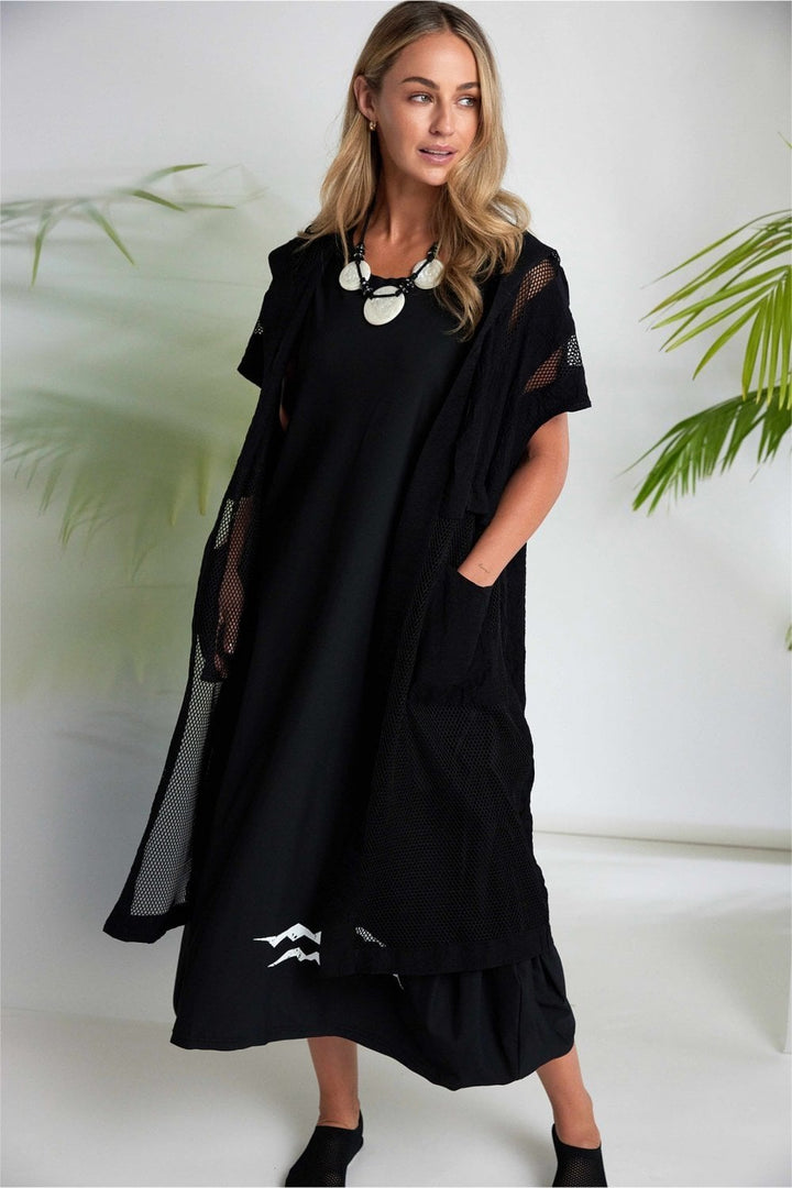 LONGLINE HOODED JACKET | COL=BLACK