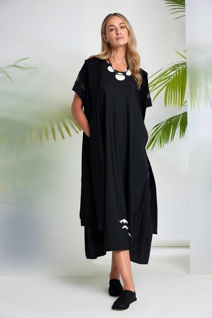 LONGLINE HOODED JACKET | COL=BLACK