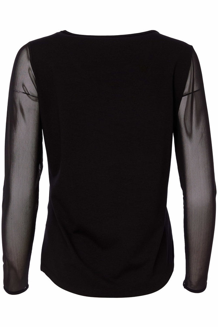 MESH SLEEVE LAYERING TOP | COL=BLACK