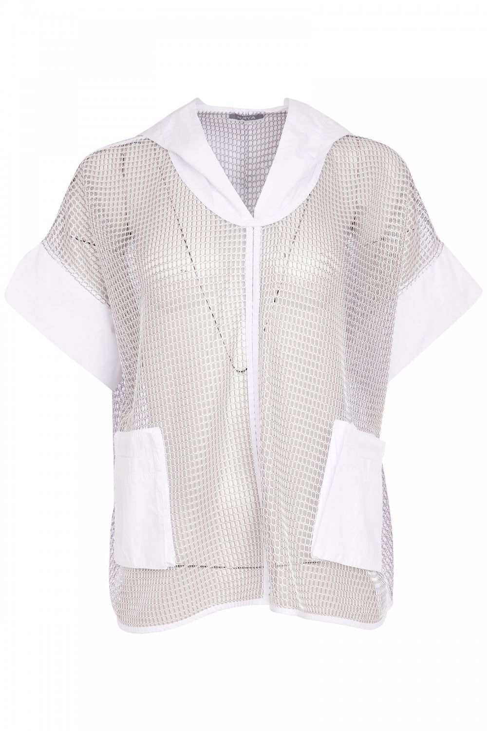 MESH TOP WITH CONTRAST POCKET | COL=SILVER