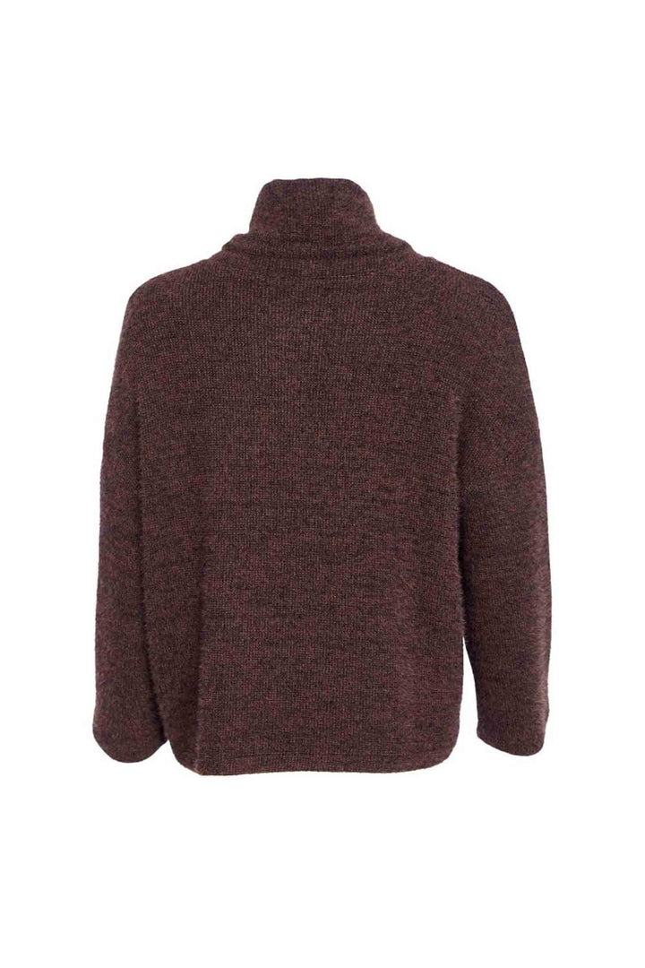 MOHAIR LOOK FUNNEL NECK TOP | COL=COCOA