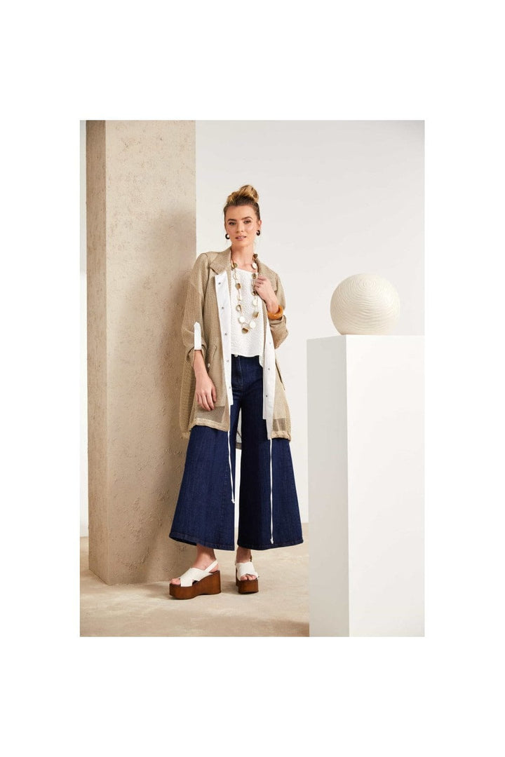OVERSIZED ROUND NECK EMBOSSED TOP | COL=CREAM