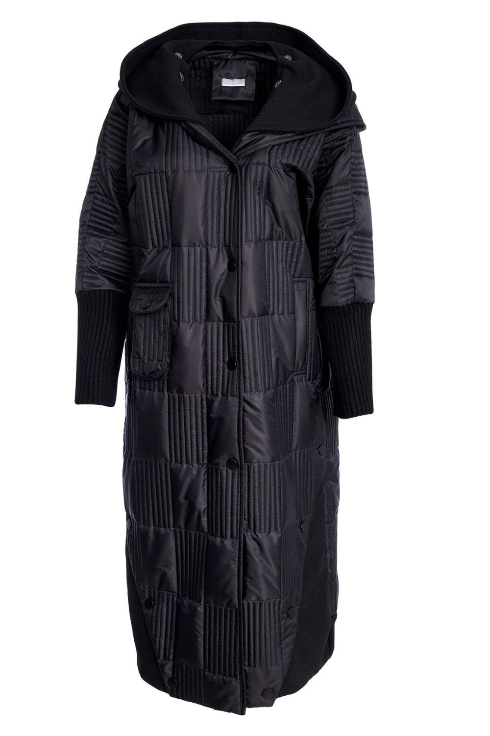 PADDED HOODED COATWITH RIBBED COLLAR | COL=MIX