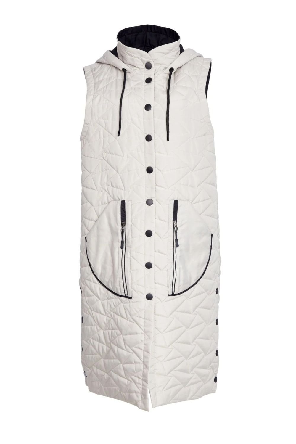 PADDED LONG LINE GILET | COL=MIX