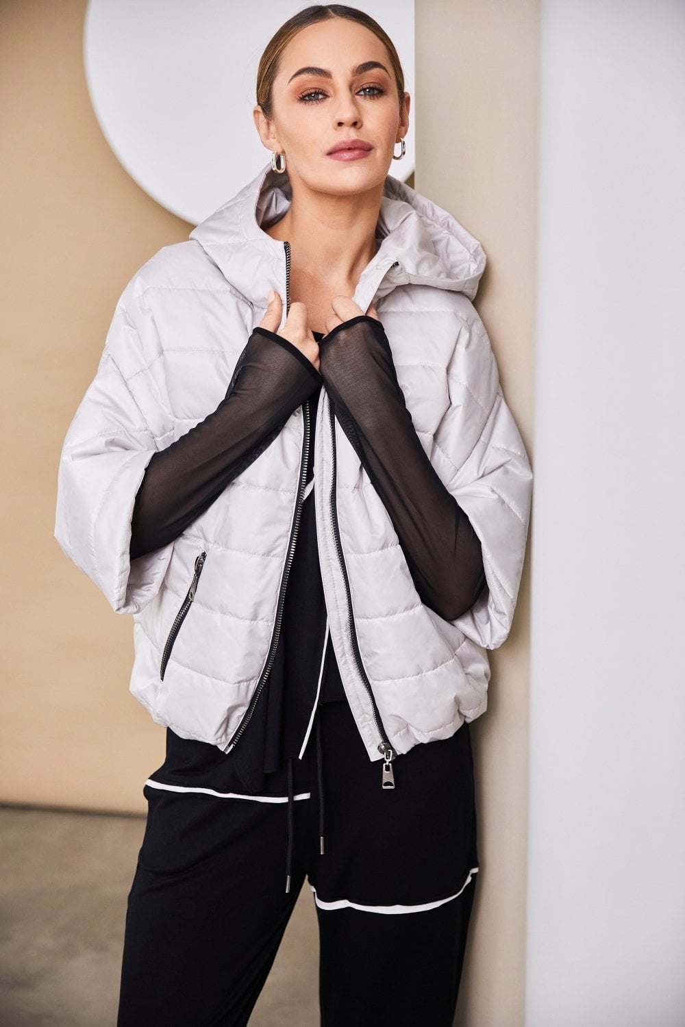 PADDED SHORT JACKET | COL=KHAKI,SAND