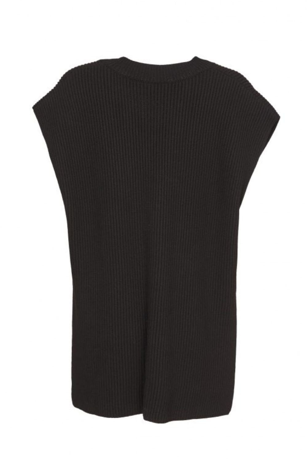 PONCHO WITH SIDE STRAPS | COL=BLACK