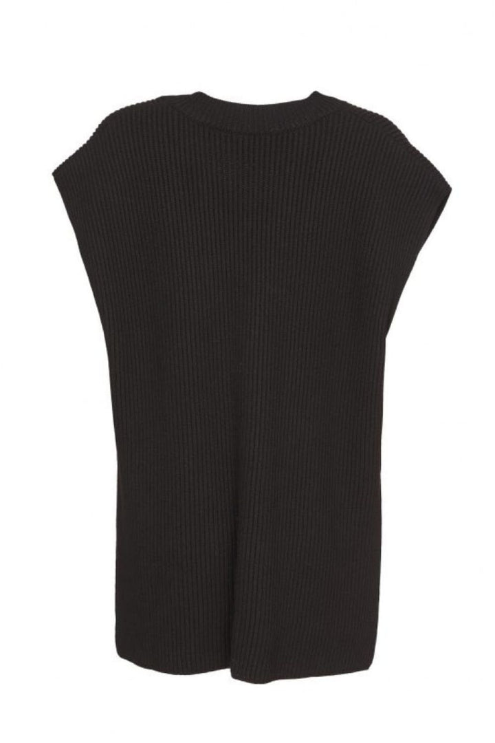 PONCHO WITH SIDE STRAPS | COL=BLACK