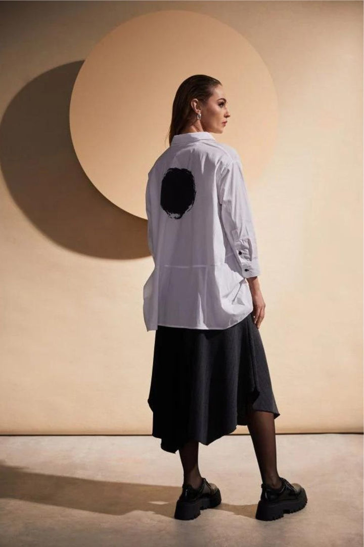 SHIRT WITH SPOT PRINT BACK | COL=BLACK/WHITE